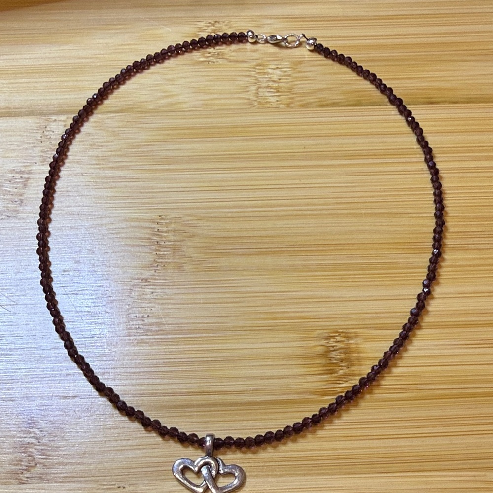 Dainty Hand Beaded Necklace with Pendant